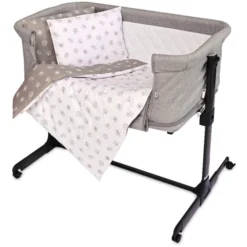 Lorelli Eva Abstract Leaves Grey/Beige 5-delige Set Voor Wieg En Ledikant 2080114-5001 -Dolu Verkoopwinkel lorelli wieg en ledikant set 4