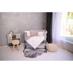 Lorelli Eva Abstract Leaves Grey/Beige 5-delige Set Voor Wieg En Ledikant 2080114-5001 -Dolu Verkoopwinkel lorelli wieg en ledikant set 5