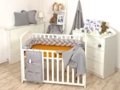 MamaLoes Amy Pure Grijs 210 Cm Braided Bedbumper 80146 6 MamaLoes Amy Pure Grijs 210 Cm Braided Bedbumper 80146 -Dolu Verkoopwinkel mamaloes amy pure grijs 210 cm braided bedbumper 80146 2