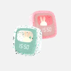 MOB Billy Terrazzo Grenadine Klok En Nachtlampje BILLY-GRENA-01 -Dolu Verkoopwinkel mob billy terrazzo klok en nachtlampje sfeer 1