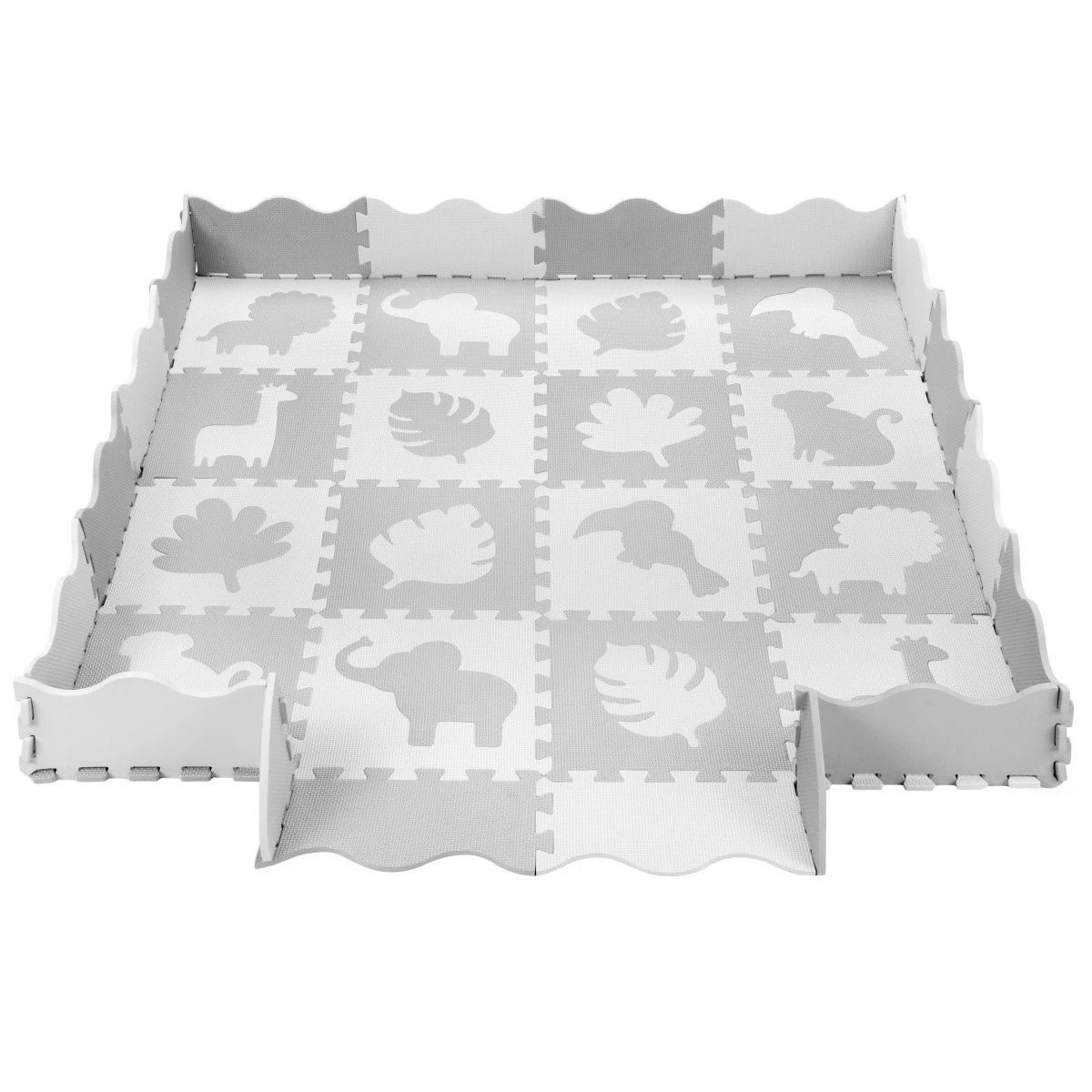 Momi Zawi Grey Schuimrubberen Puzzelmat Met Rand MAED00013 1 Momi Zawi Grey Schuimrubberen Puzzelmat Met Rand MAED00013