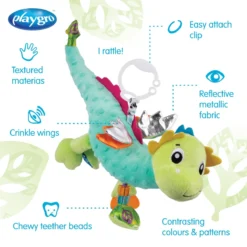 Playgro Sensory Friends Dusty Dragon Buggyspeeltje P0188473 -Dolu Verkoopwinkel playgro sensory friends dusty dragon buggyspeeltje p0188473 .10