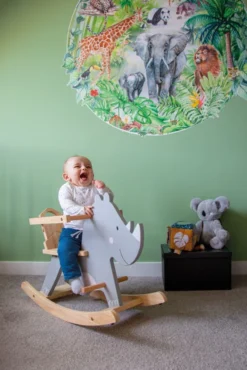 Tryco Neushoorn Houten Hobbeldier TR-353010 -Dolu Verkoopwinkel tr 353010 tryco wooden rocking animals rhino 03 1920x1920