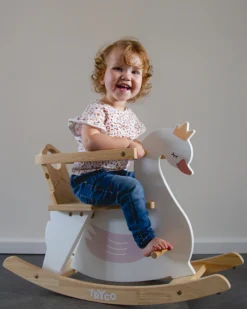 Tryco Zwaan Houten Hobbeldier TR-353011 -Dolu Verkoopwinkel tr 353011 tryco wooden rocking animals swan 03