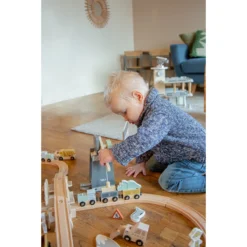 Tryco Houten Treinbaanset - Uitbreidingsset Bouwplaats TR-353080 -Dolu Verkoopwinkel tryco tr 353080 tr 353076 01