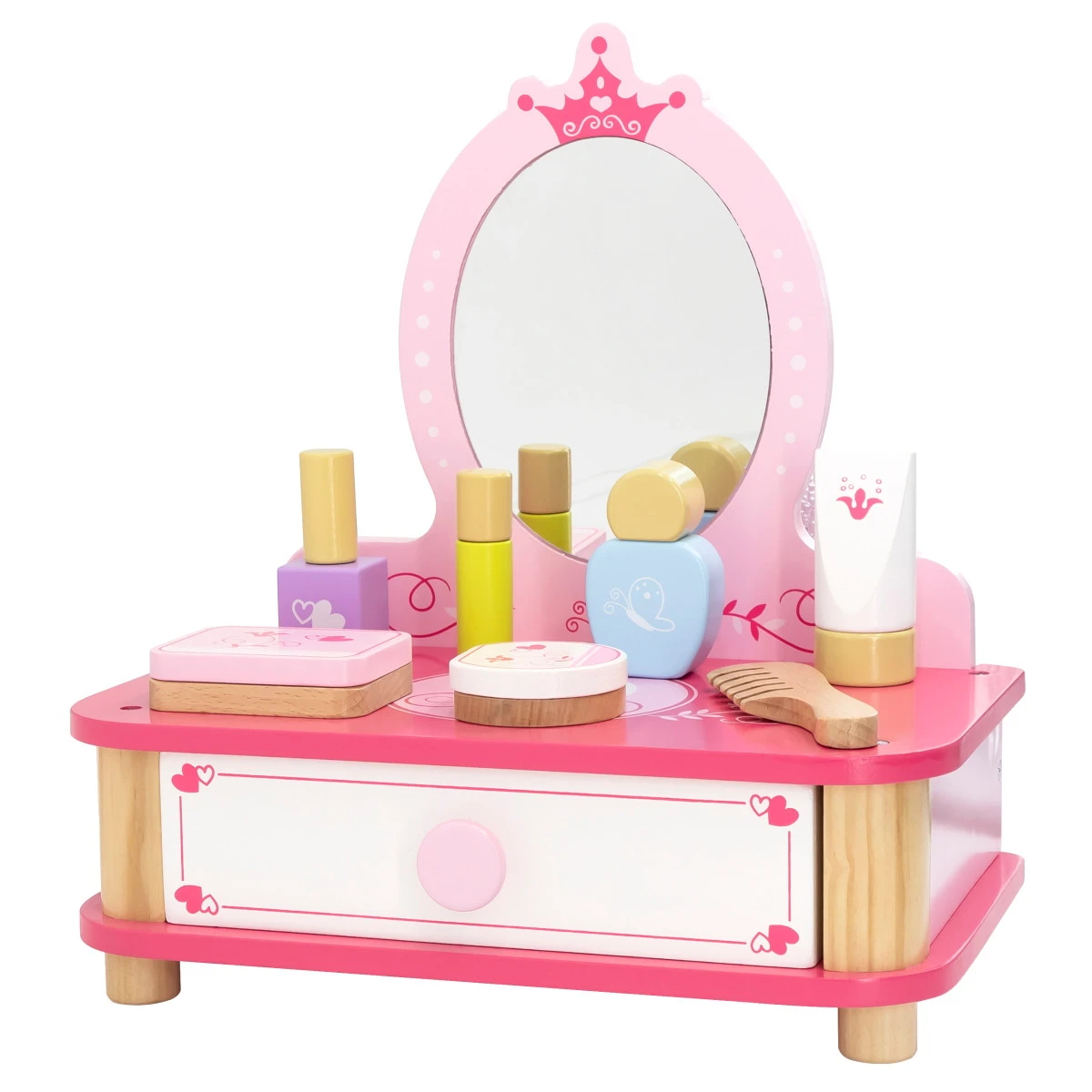 Viga Houten Make-up Set Met Kaptafel 44571 1 Viga Houten Make-up Set Met Kaptafel 44571