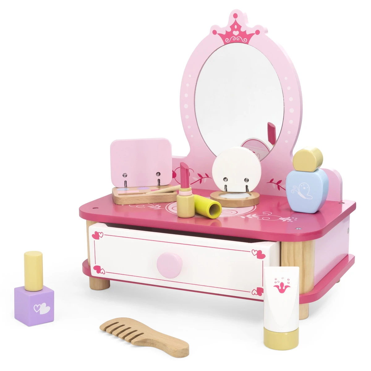 Viga Houten Make-up Set Met Kaptafel 44571 2 Viga Houten Make-up Set Met Kaptafel 44571 - Afbeelding 2