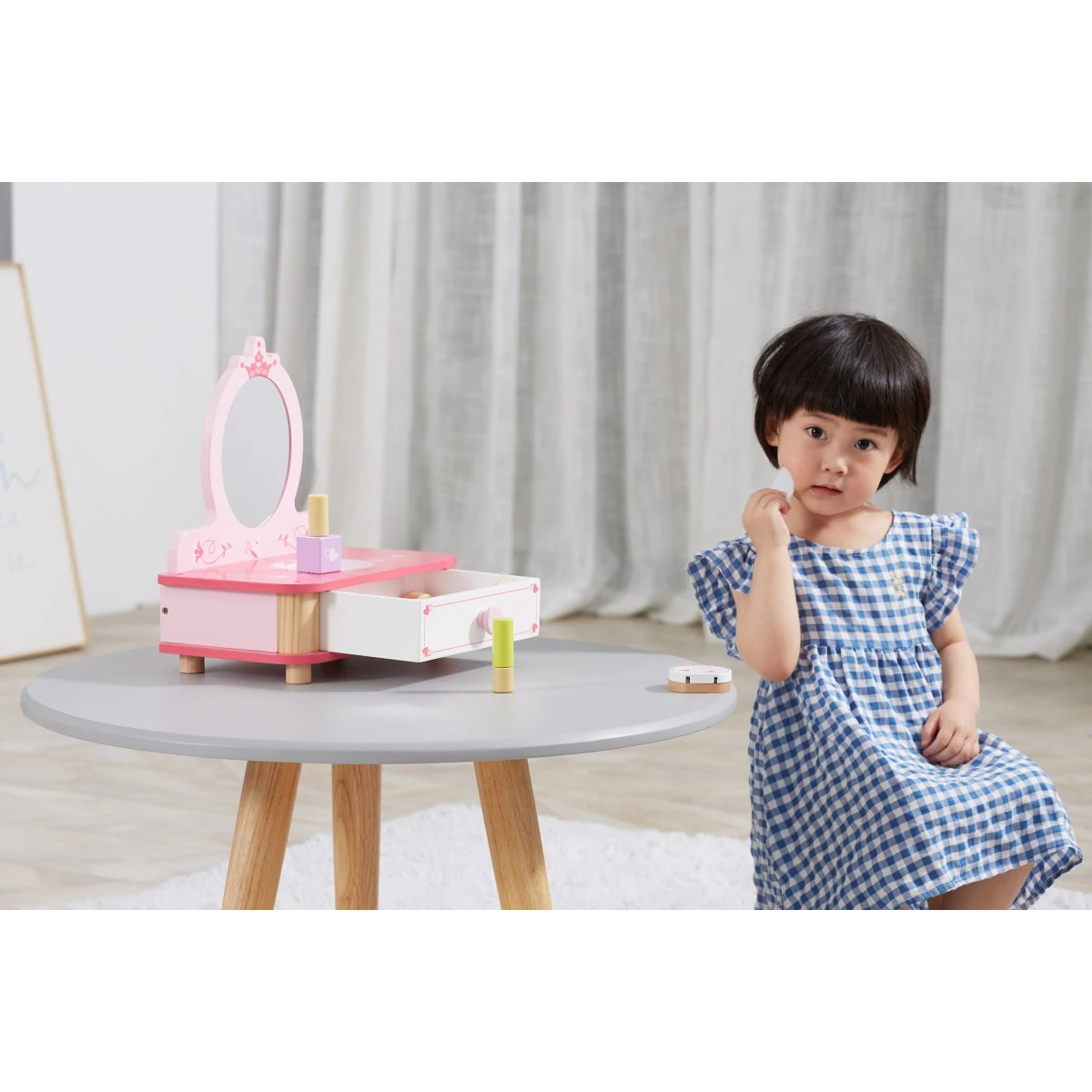 Viga Houten Make-up Set Met Kaptafel 44571 6 Viga Houten Make-up Set Met Kaptafel 44571 - Afbeelding 6